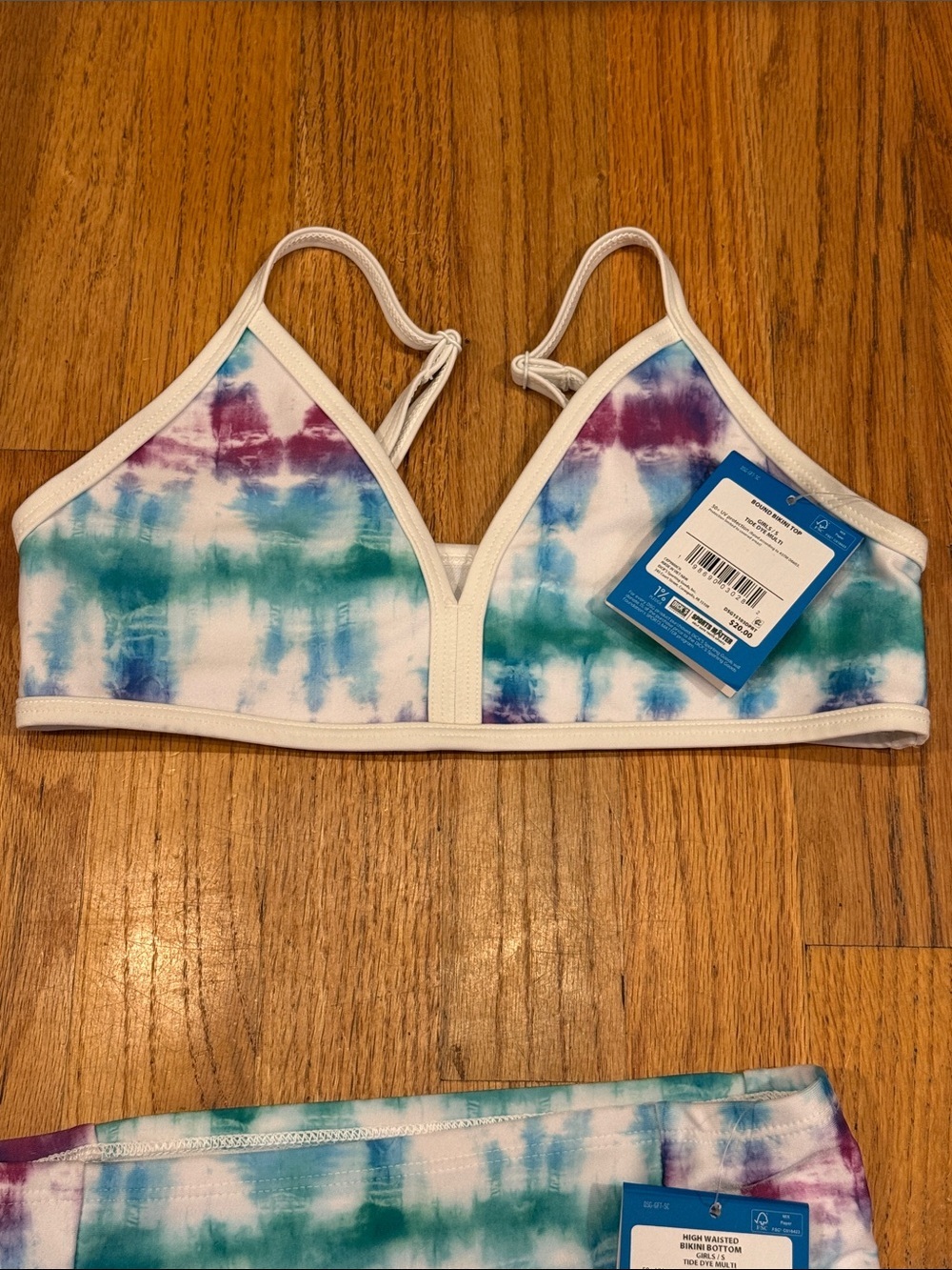 DSG Tie-Dye Top and Bottom Girls Swim Set - Picture 4 of 6